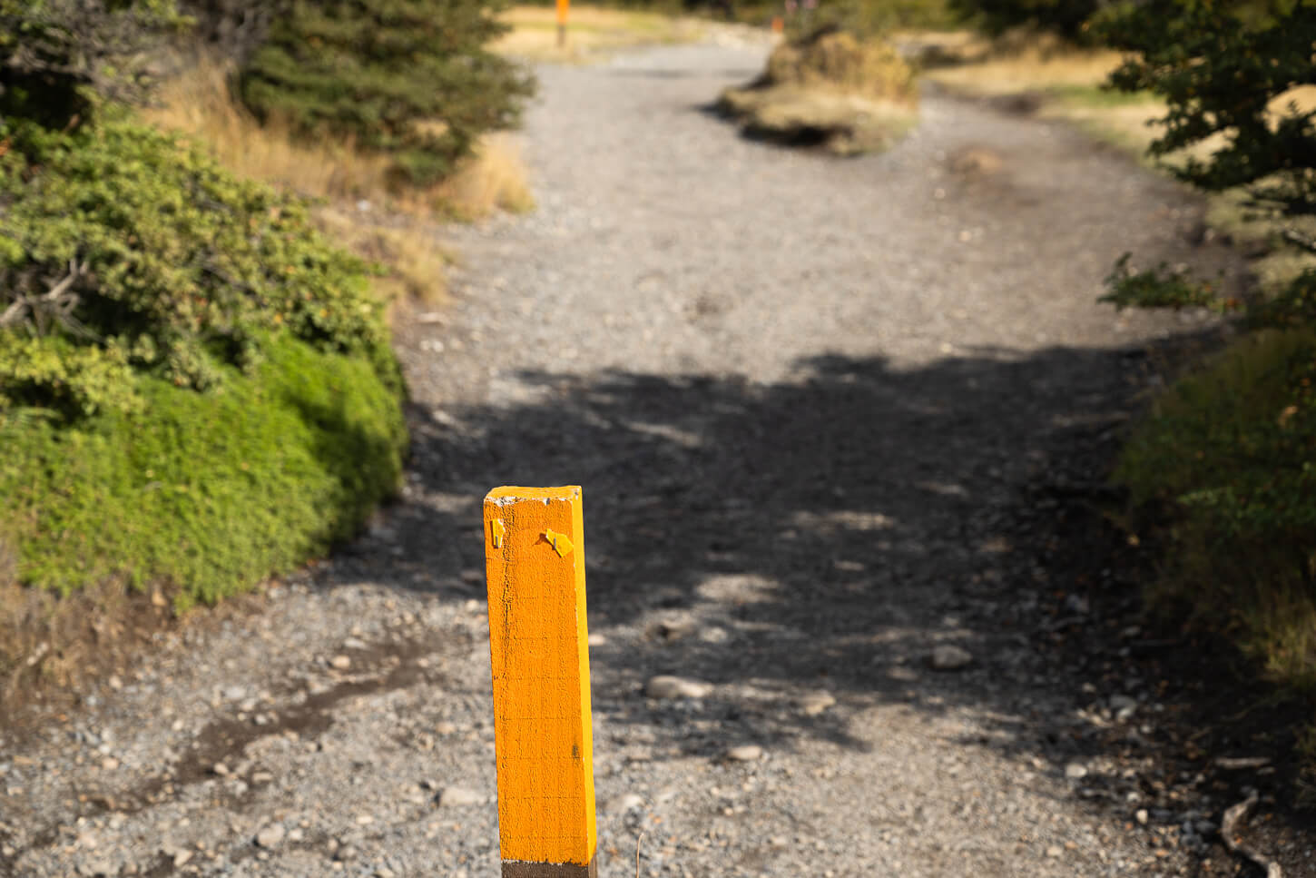 Orange Trail post on the Base Torres hiking trail.