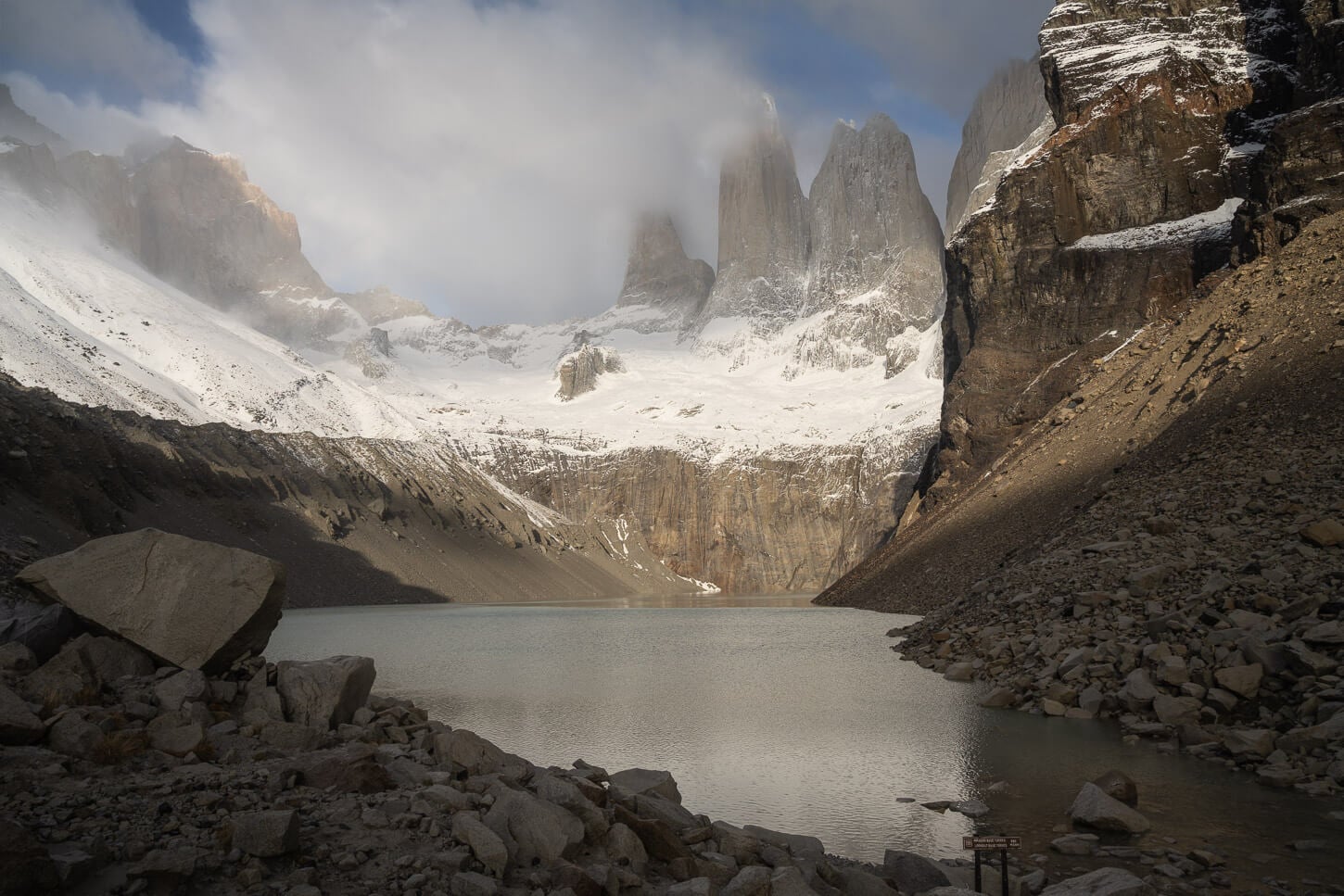 View of the Lake and the Torres from Mirador Base Torres.