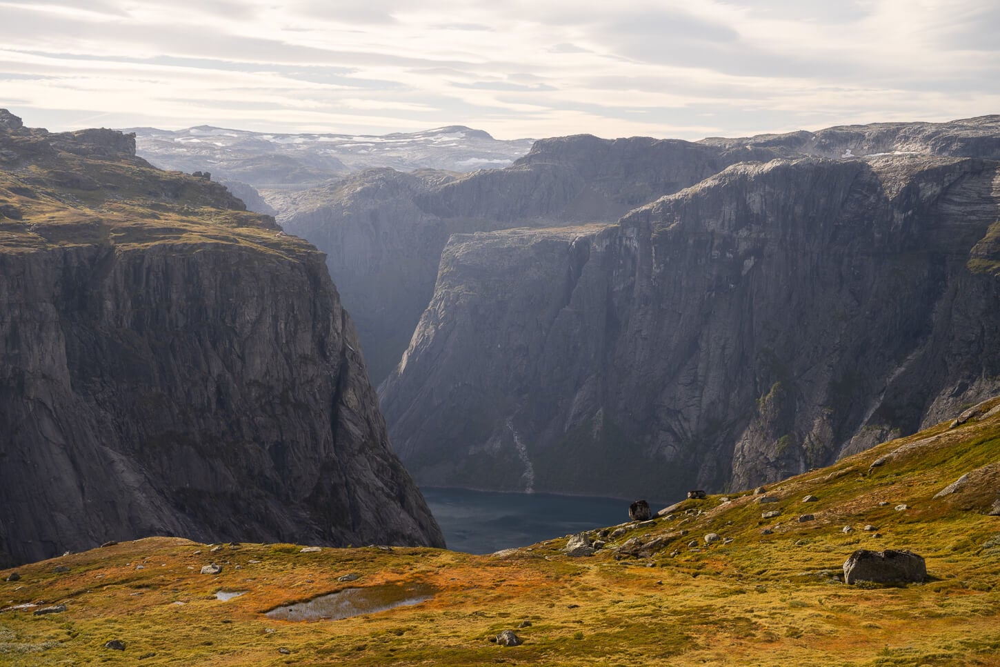 view of dramatic, steep cliffs in western Norway