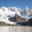 View of Laguna Torre and Cerro Torre on a sunny day