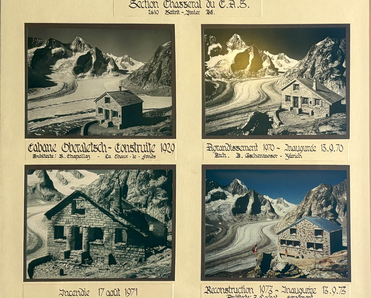 Old photos of the Oberaletschhütte and Oberaletschgletscher, and how they used to look through the decades.