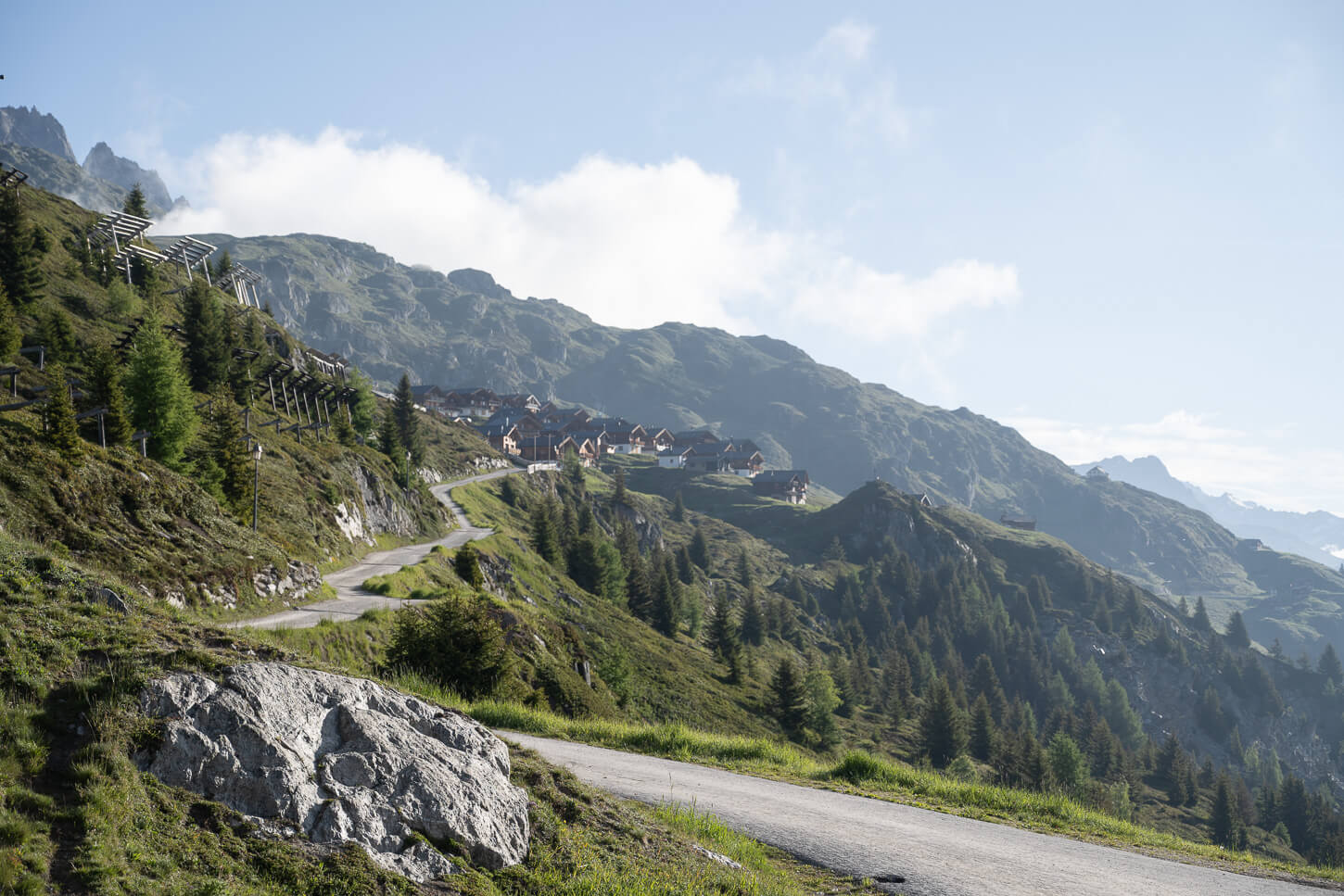 Gravel road leading to Belalp