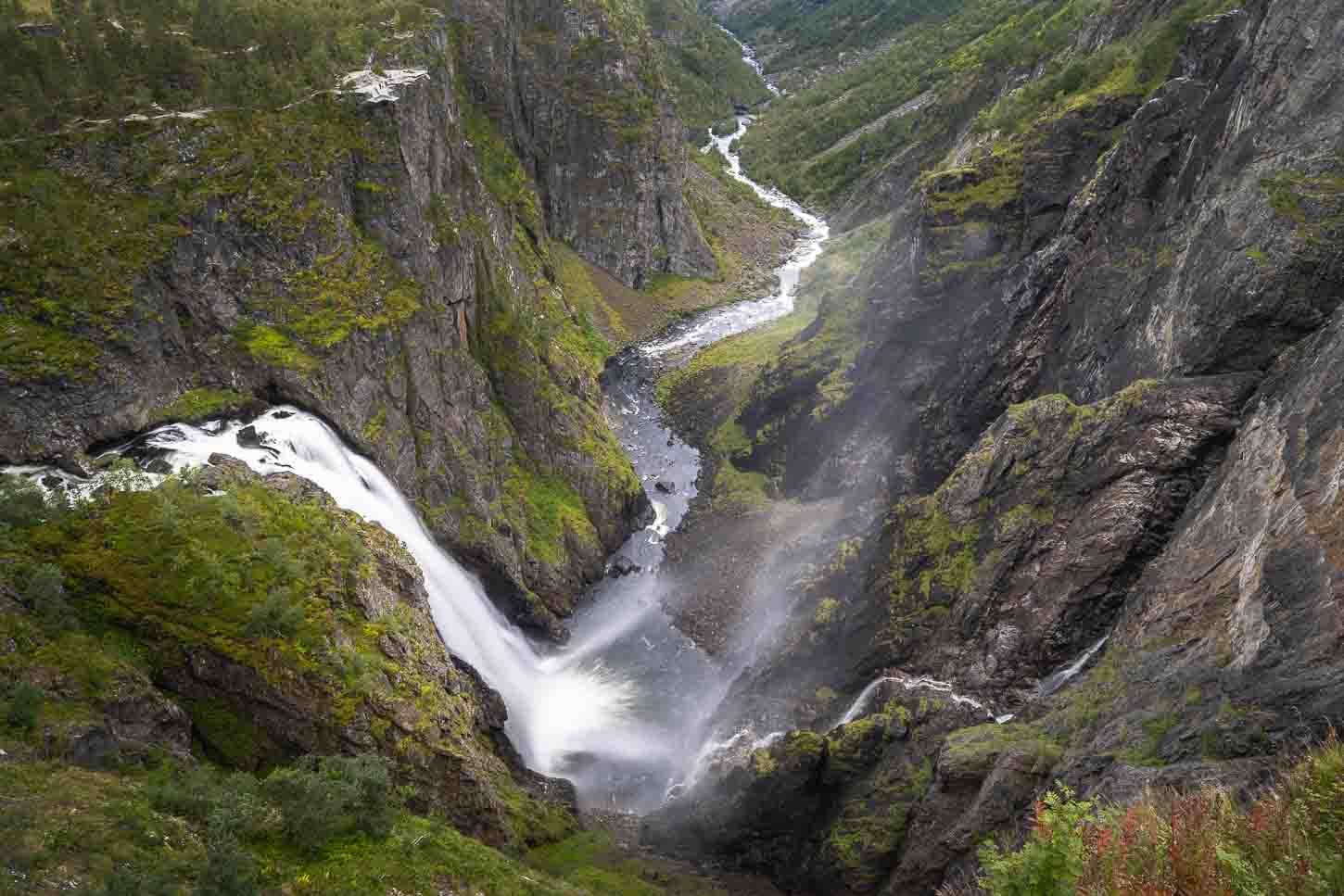 Long exposure of Vøringsfossen shpowing the waterfall producing a huge amount of water vapour.