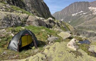 Hilleberg Soulo tent pitched in the mountains for a review