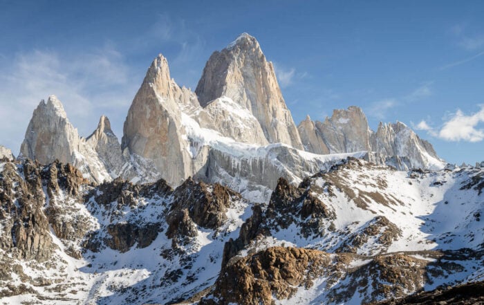 View of Loma de las Pizarras with Mount Fitz Roy in the Background.