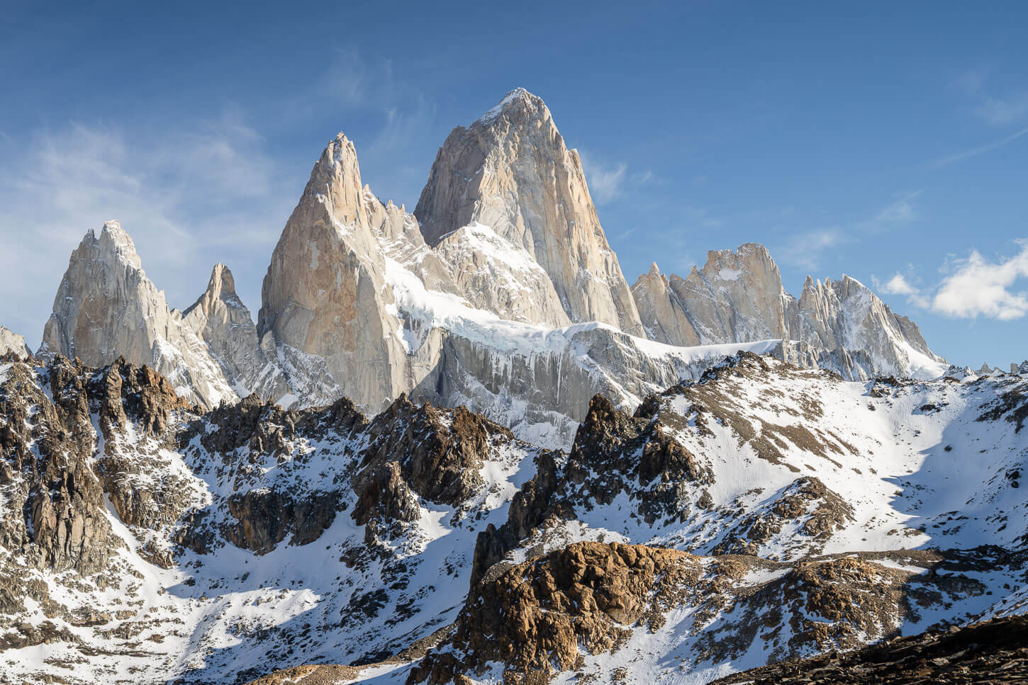 View of Loma de las Pizarras with Mount Fitz Roy in the Background.