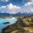 View from the Mirador Condor lookout, with the Paine Massif and Lago Pehoé