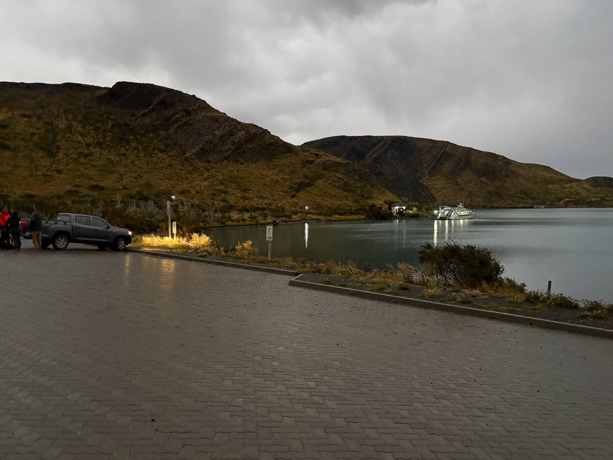 Estancia pudeto, parking area for the Paine Grande Catamaran.