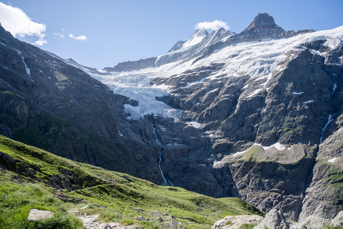 upper Grindelwald glacier view from the Glecksteinhütte