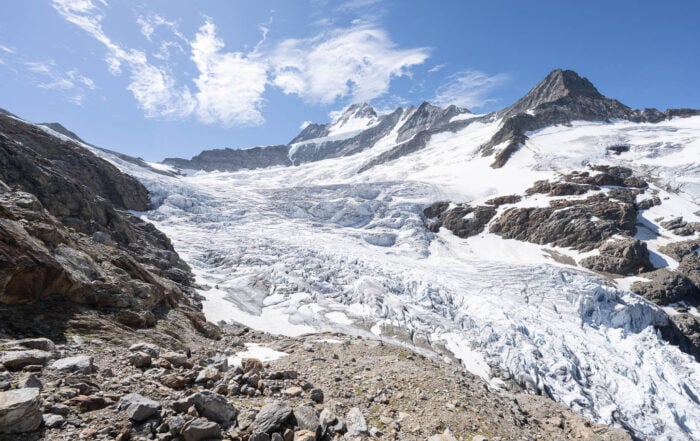 Upper part of the Grindelwald glacier at the endpoint of the hike