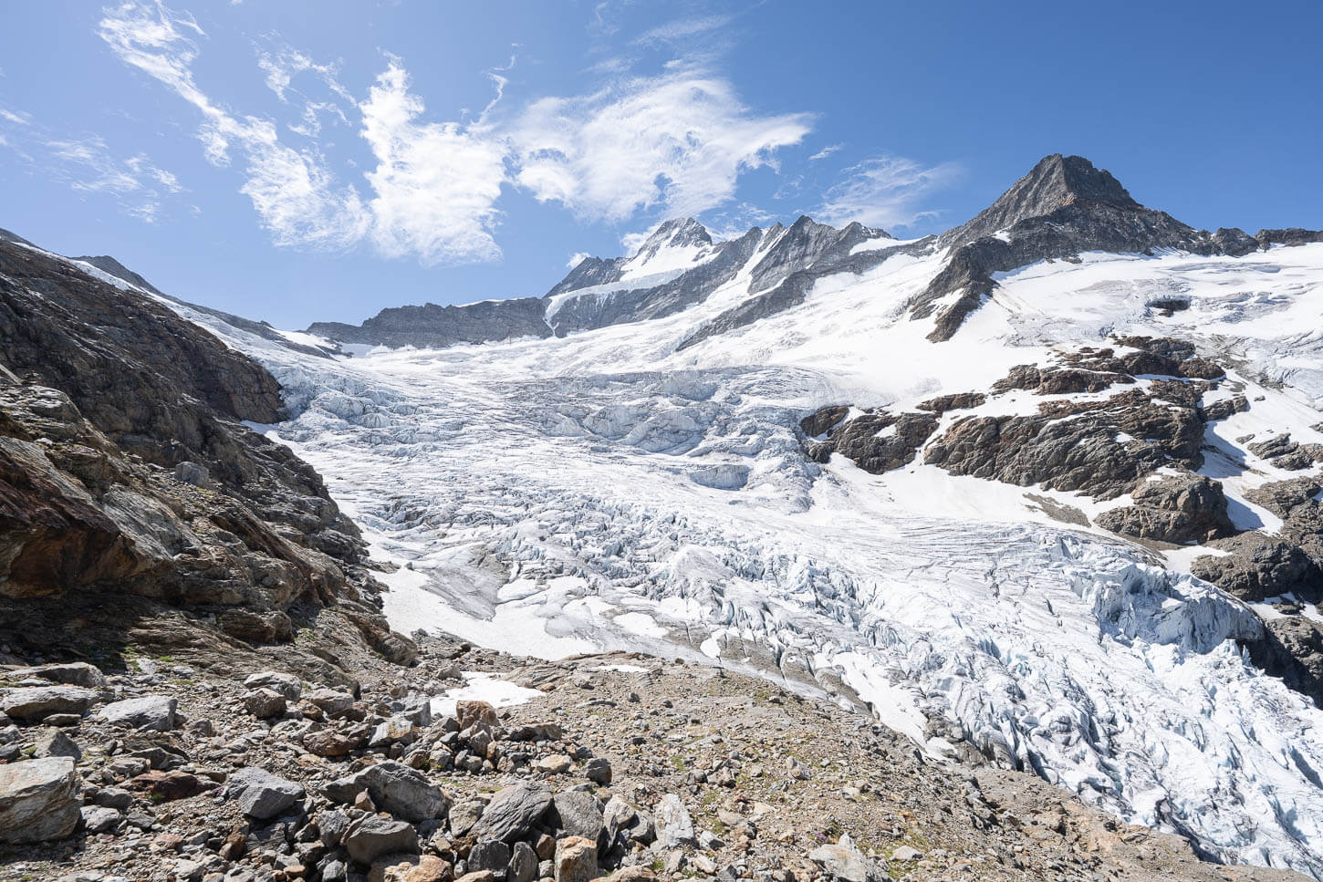 Upper part of the Grindelwald glacier at the endpoint of the hike