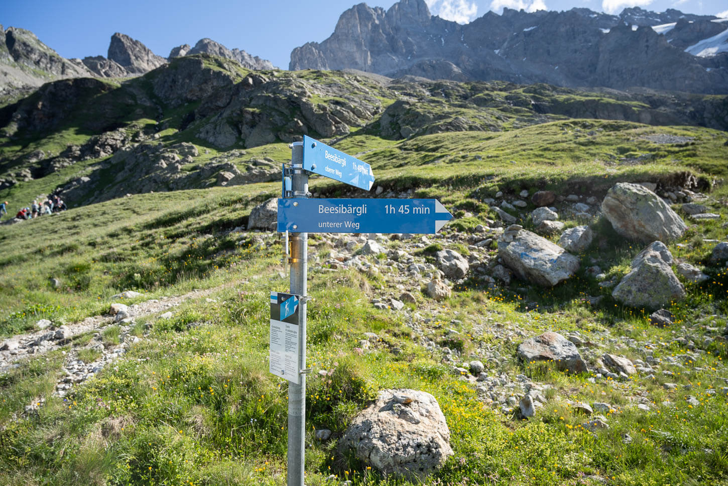 Oberer and Unterer BeesiBärgli trail signs