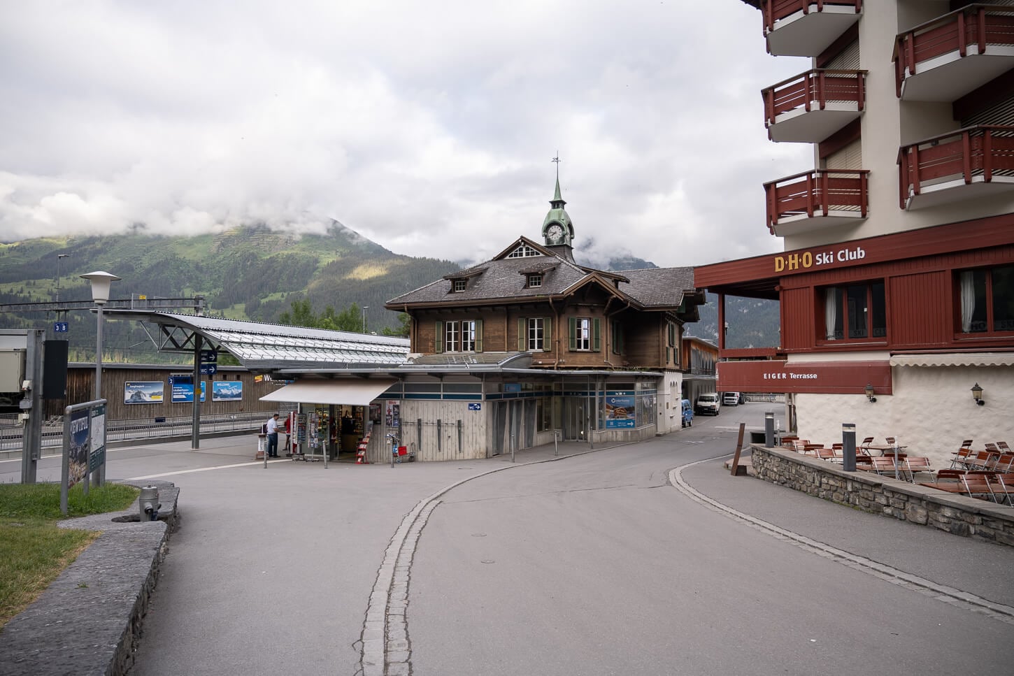 Wengen train station, starting point of many hikes in the area.