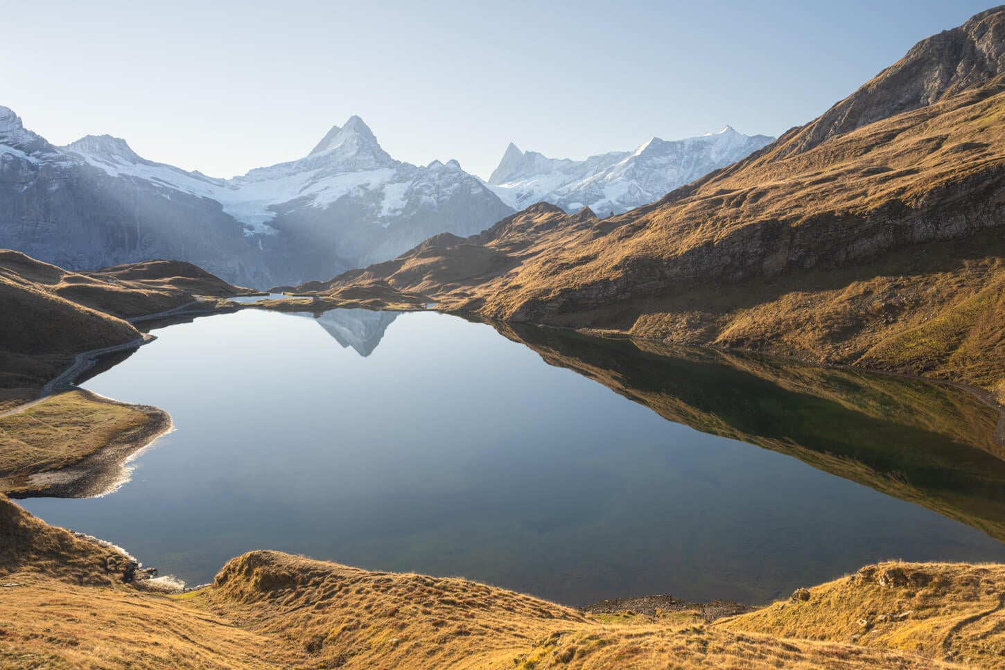 one of the best viewpoints of the lake on the hike to Bachalpsee.