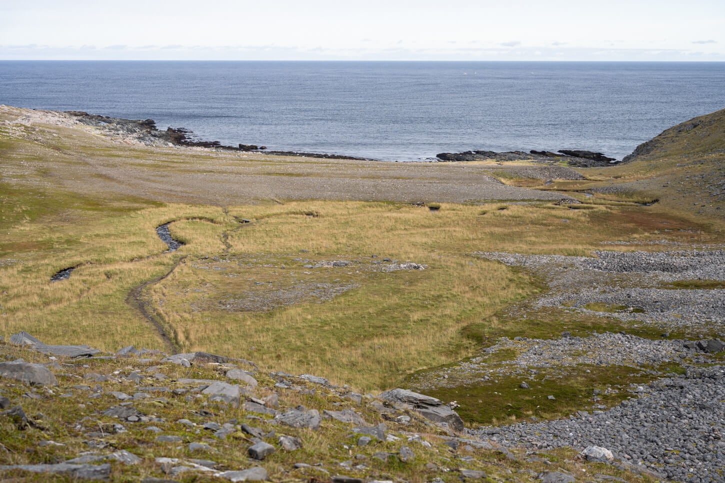 View of the coastline around the Knivskjellodden peninsula