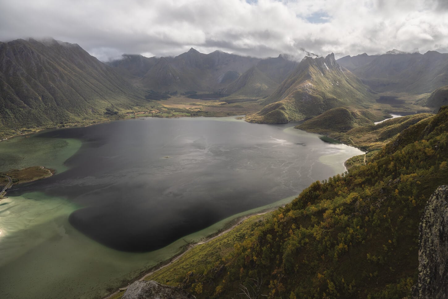 View of Grunnførfjorden from a nearby Mountain.