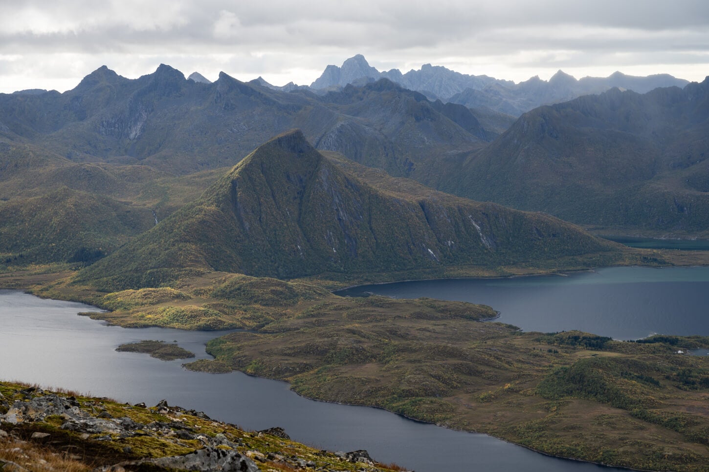 layers of jagged moutains as viewed from Matmora's summit