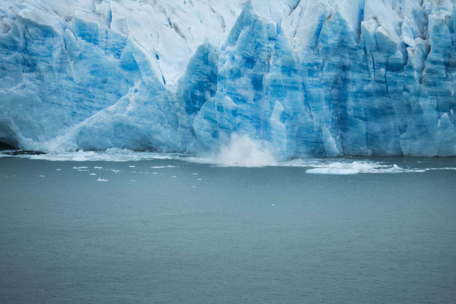 Small calving episode at a glacier in Patagonia.