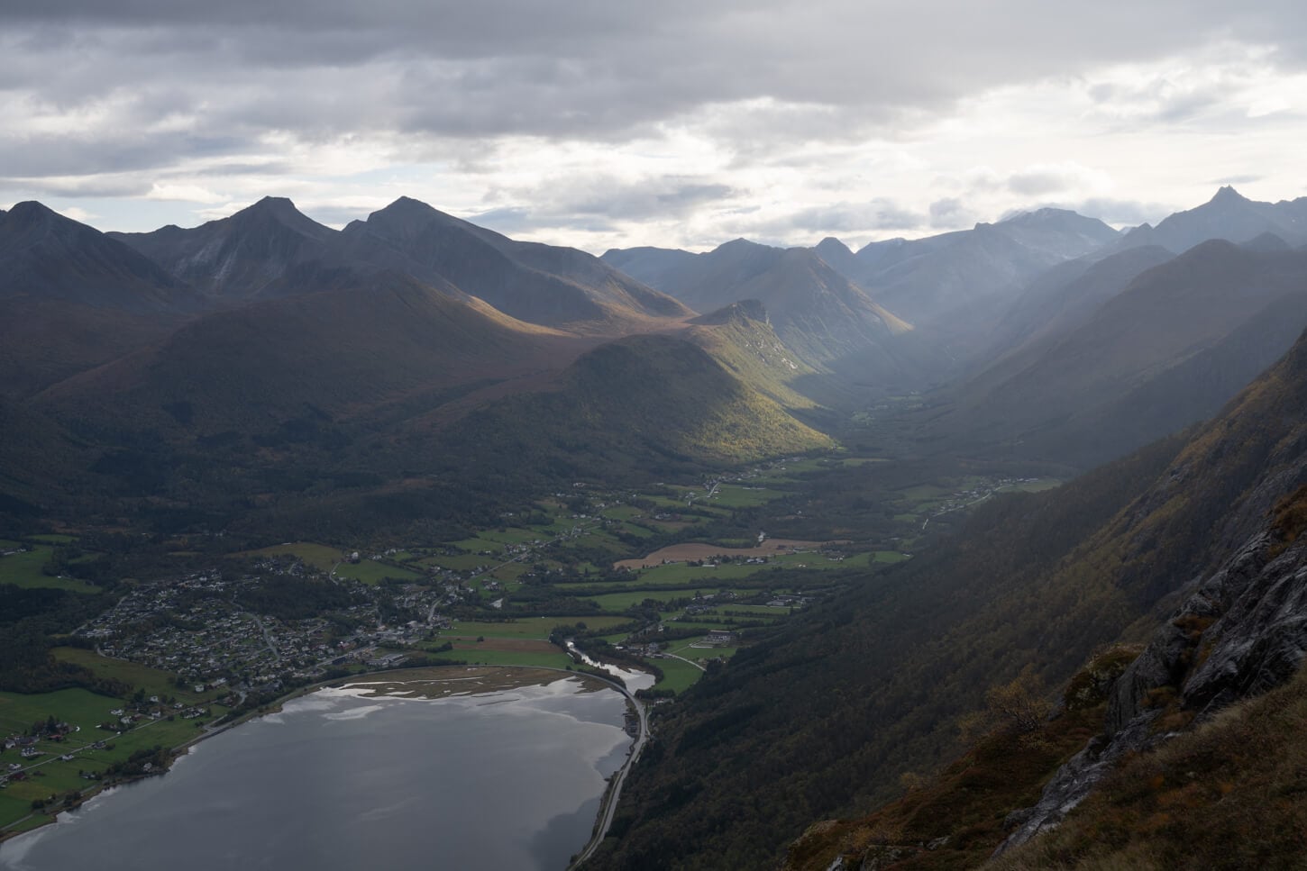 Morning light cross a valley in western norway