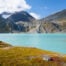 View of the Beautiful Turquoise waters of Rottenvikvatnet an alpine lake you can only hike to